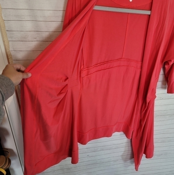 LULULEMON Namaste Wrap Cardigan in Coral Pink, sz 4 - Picture 9 of 12